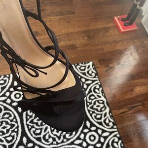 Kate Spade Black Strappy Bow Heels